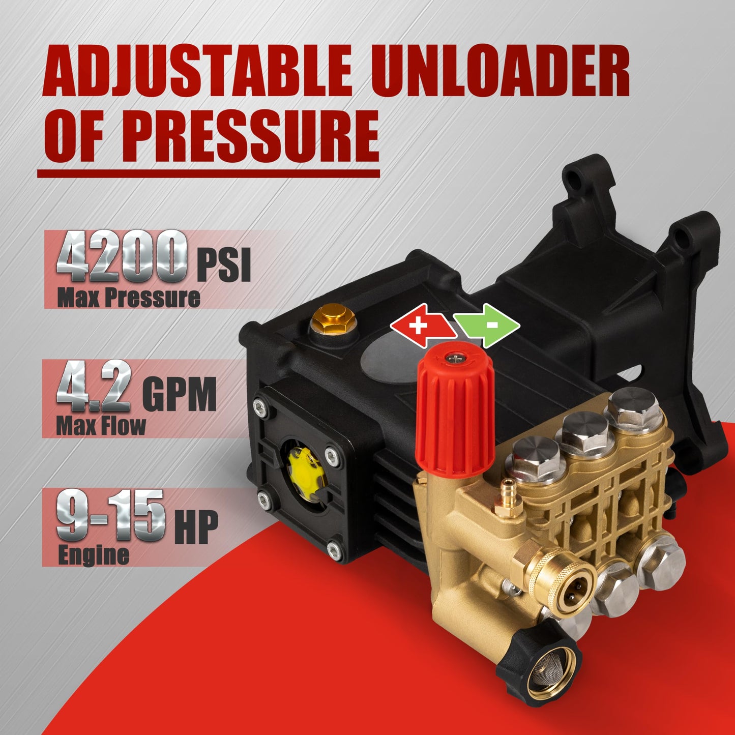 1" Shaft Triplex Pressure Washer Pump 4200 PSI 4.2 GPM Replacement Power Washer Pump Compatible with GX340 GX390 GX270 DXPW3035 DXPW3535