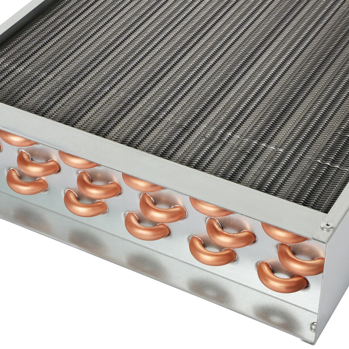 12 x 15 Heat Exchanger Water To Air, Copper Ports for Outdoor Wood Furnaces, Residential Heating and Cooling, and Forced Air Heating