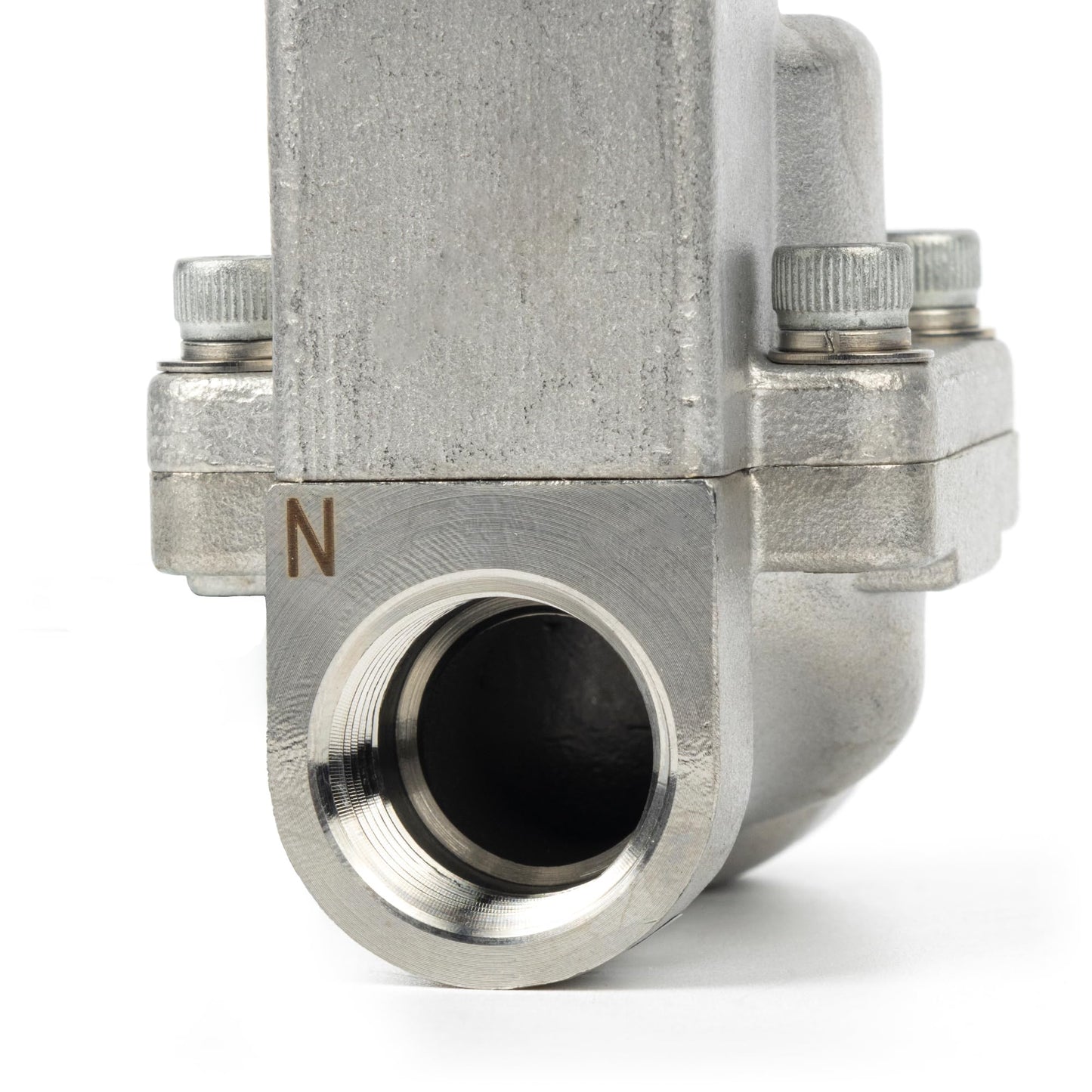 U.S. Solid 1/2" High Pressure Solenoid Valve, 24V DC, Stainless Steel, 100 bar, -76°F to 248°F – Heat-Resistant, High-Pressure Valve for Industrial Use, Water, Gas, Oil and Fluid Control