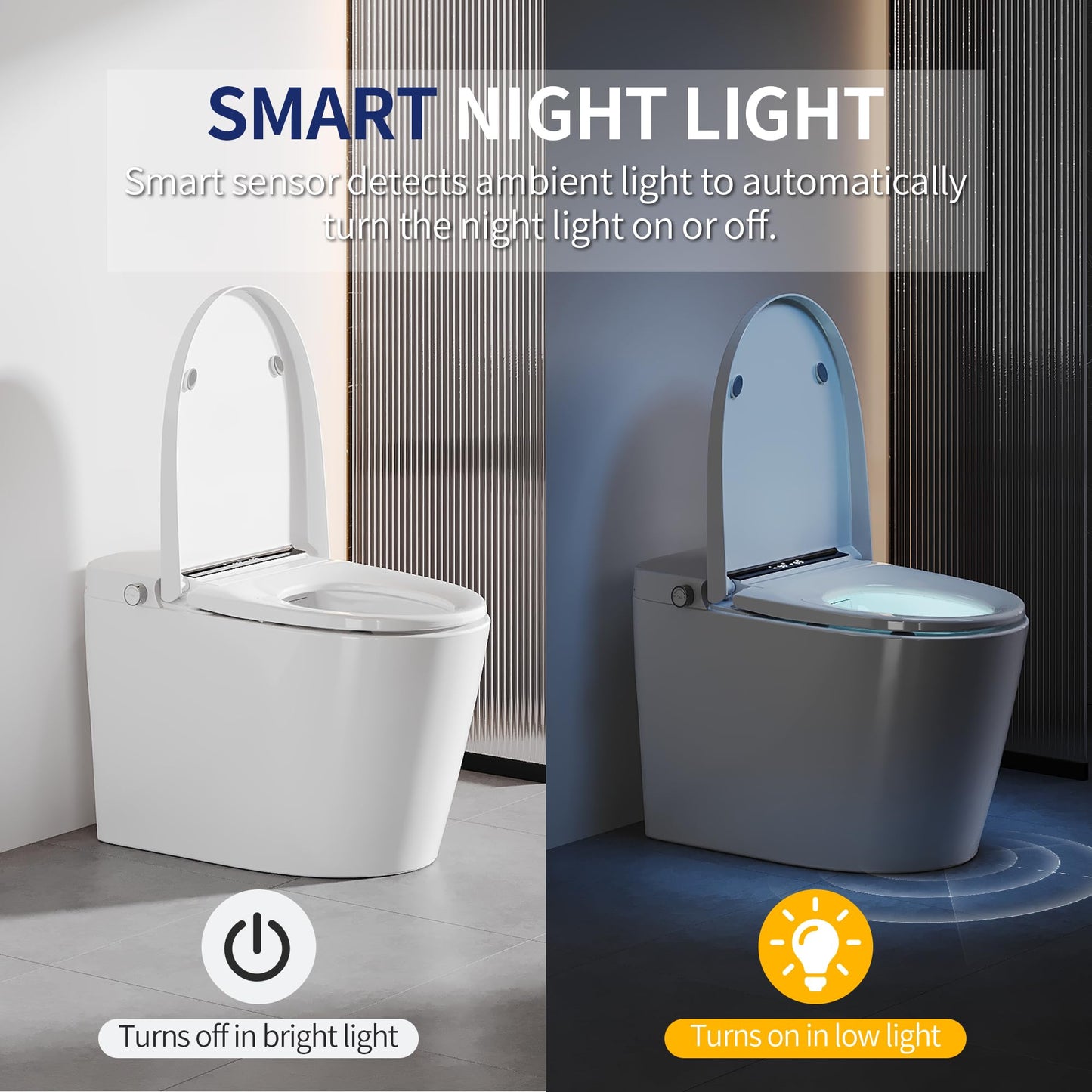 DeerValley Luxury Smart Toilet with Bidet Built in Bubble Wash, Auto Open/Close Lid Water Filter Instant Heated Seat Dryer, Soft-Close Modern Japanese One-Piece Toilet with Night Light for Bathrooms