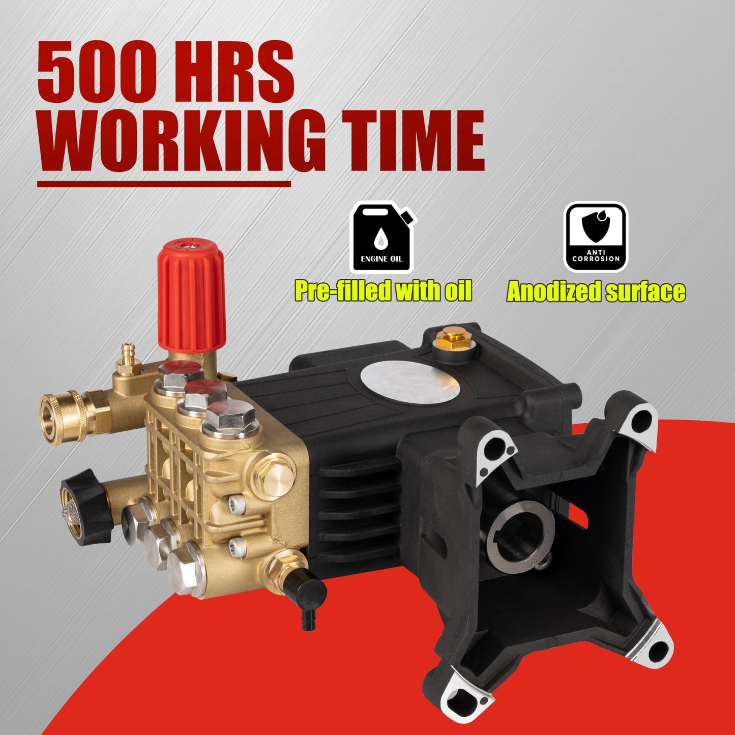 1" Shaft Triplex Pressure Washer Pump 4200 PSI 4.2 GPM Replacement Power Washer Pump Compatible with GX340 GX390 GX270 DXPW3035 DXPW3535