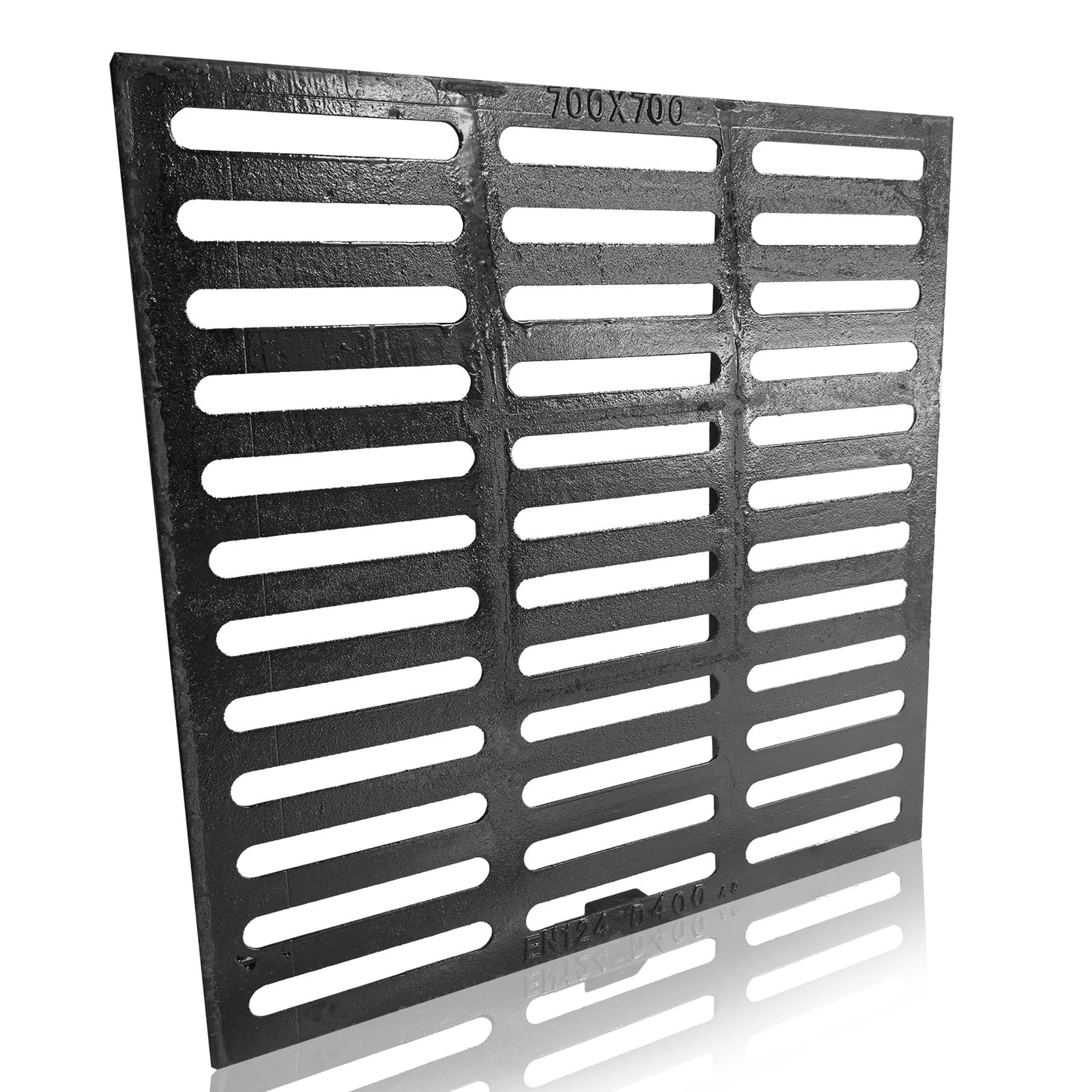 apgbwj Cast Iron Drain Grate, 28"X28" Outdoor Drain Cover,Heavy Duty Metal Sewer Drain Cover,Black Square Drain Grate for Concrete Floor (True Size 27.2”x27.2”)
