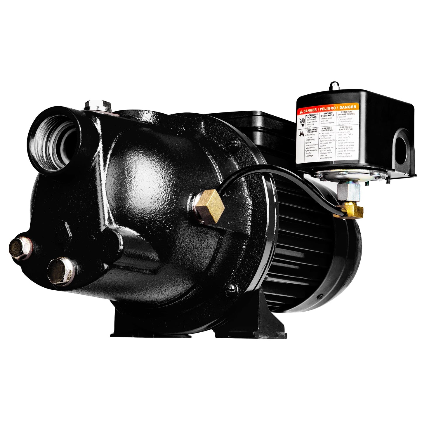 Red Lion PumpWorks 1/2 HP, 7.4 GPM, 115/230 Volt PWJET50 Cast Iron Shallow Well Jet Pump, Black 97080501