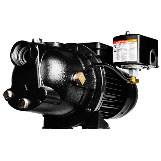 Red Lion PumpWorks 1/2 HP, 7.4 GPM, 115/230 Volt PWJET50 Cast Iron Shallow Well Jet Pump, Black 97080501