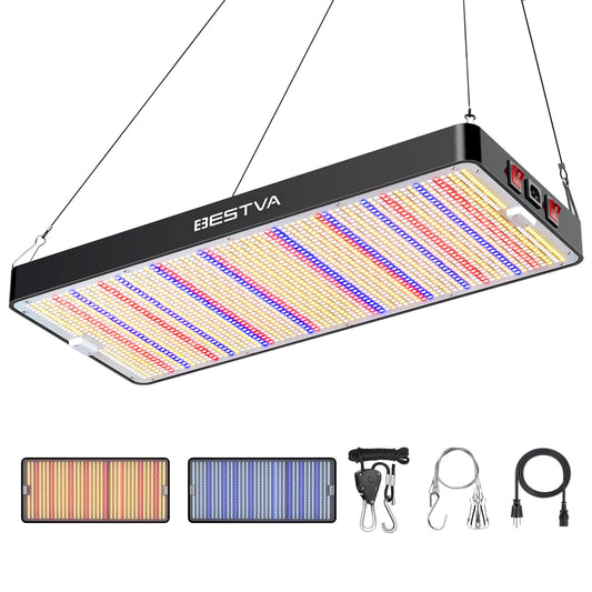 BESTVA DC4000 LED Grow Light, Full Spectrum Grow Lights for Indoor Plants with Veg & Bloom Switches, Quiet Cooling Fan, for Seedling Veg Bloom All Growth Stages