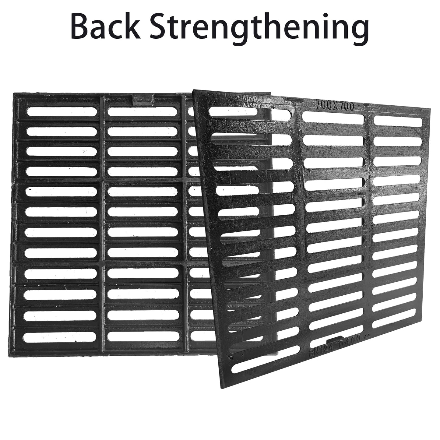 apgbwj Cast Iron Drain Grate, 28"X28" Outdoor Drain Cover,Heavy Duty Metal Sewer Drain Cover,Black Square Drain Grate for Concrete Floor (True Size 27.2”x27.2”)
