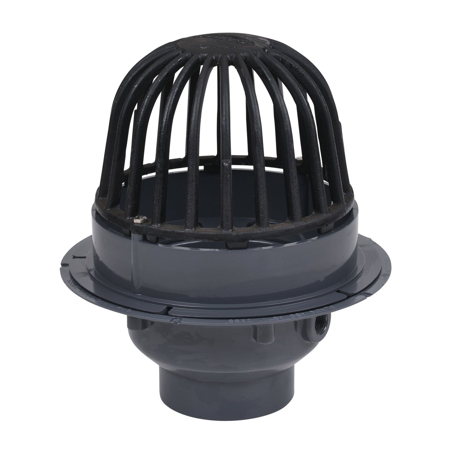 Oatey 78044 PVC Roof Drain with Cast Iron Dome and Dam Collar, 4-Inch
