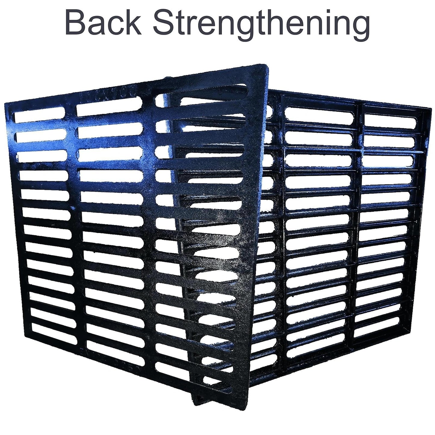 MASSLUNT Cast Iron Drain Grate, 28x28 Outdoor Drain Cover, B Class Sewer Grate, Durable Heavy Duty Channel Grate, Black Square Drainage Grate for Driveway, Concrete, Yard, Garage (27.6x27.6)