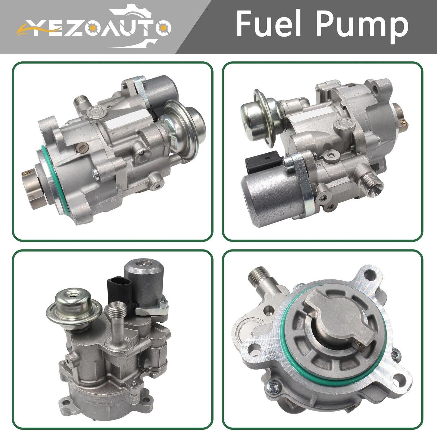 Yezoauto High Pressure Fuel Pump w/Fuel Pressure Sensor Compatible with BMW N54 N55 Engines 135i 335i 335xi 535i 535xi 640i 740i X3 X5 X6 Z4 1 Seires M Replacing 13517616170 13517585655