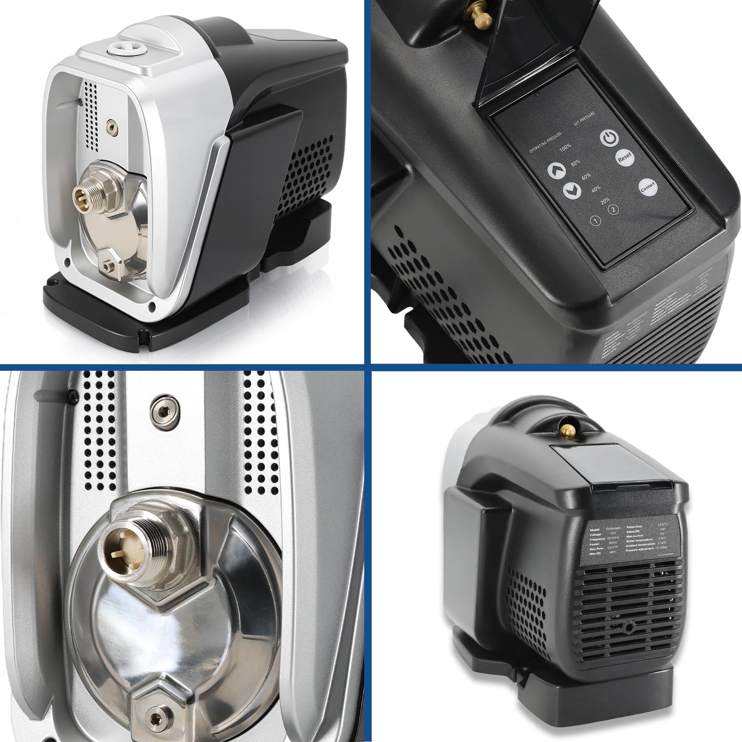 115V Self-Priming Whole House Water Pressure Booster Pump,Integrated Design, Automatic Residential Water Pressure Pump for Shower, Garden,Home