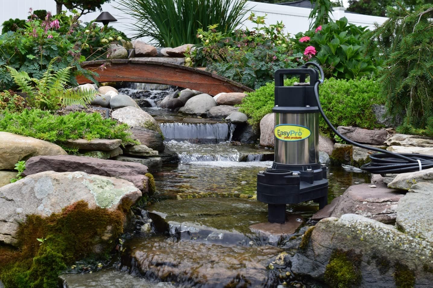 EasyPro TH250 Stainless Steel Waterfall and Stream Pump - Energy Efficient, Long Lasting Pump with 2 Year Warranty - 4100 GPH - 115 Volts | 20’ Power Cord