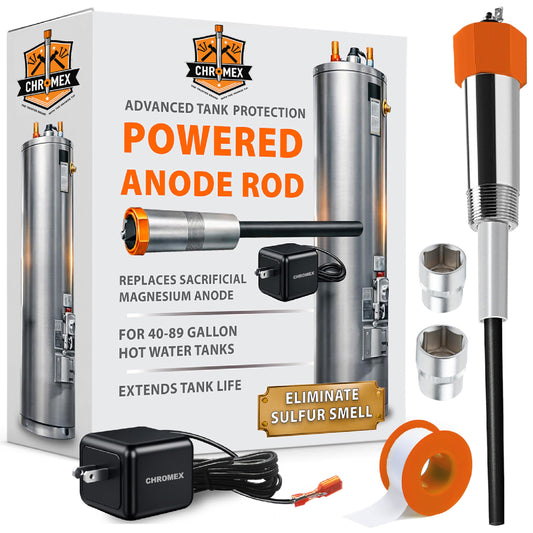 Powered Titanium Anode Rod for 40-89 Gallon Water Heaters with 30 Year Warranty, Removes Sulfur/Egg Smell, Corrosion and Scale, Electric Anode Rod For All Major Brands (Not Bradford White)