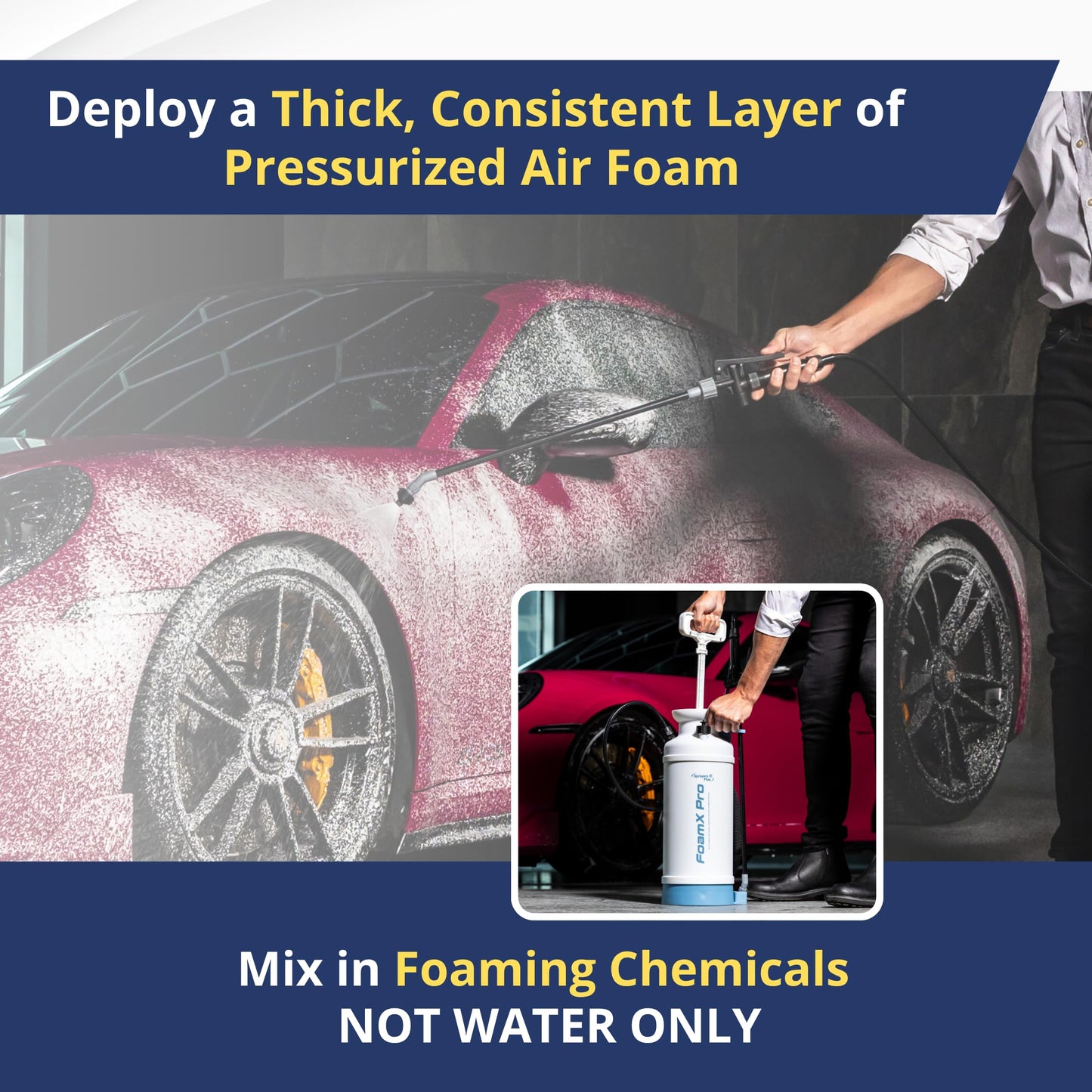 Sprayers Plus FoamX Pro Foam Compression Sprayer, High Pressure 45 PSI Pump,Viton® Seals, Automotive Detailing, Car Wash Foam Sprayer, HVAC Cleaning & Surface Cleaning, Foam Pump Sprayer 2 Gallon
