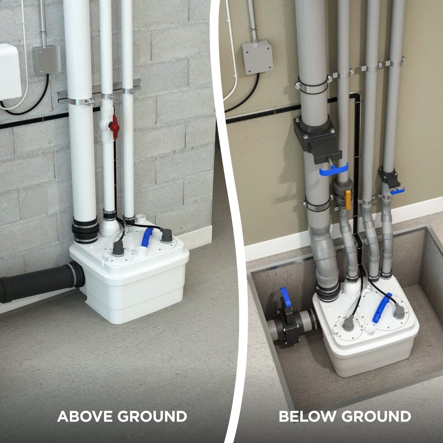 SFA SANIFLO - Sanicubic 1 - Heavy Duty Above Ground Sewage Pump - Grinder - Discharge Up to 50GPM - 120V - Certified CSA (IPC, NSPC), IAPMO (UPC) - 4 Years Warranty - Made In France