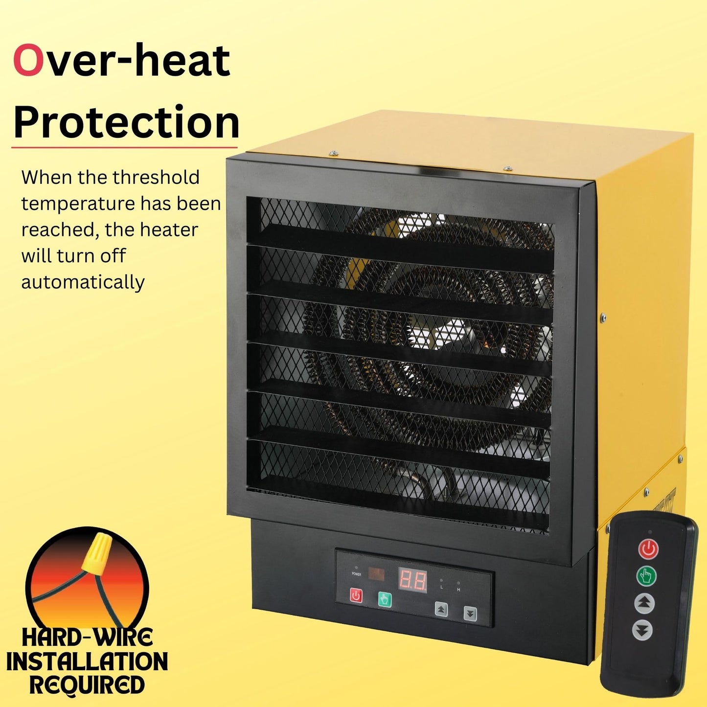 Dura Heat 240 Volt Hard-Wired Ceiling Mount Electric Garage Space Heater with Remote, 10,000 Watt, ECO System, Overheat Protection - Ideal for Garage & Workshop