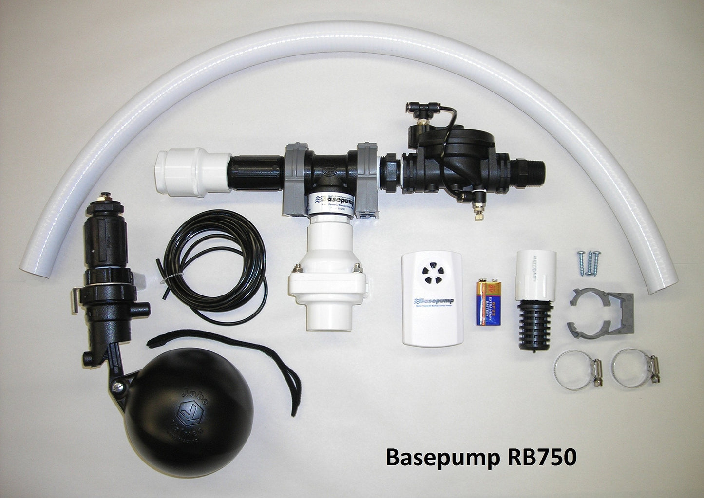 Basepump RB750 Water Powered Backup Sump Pump - Reliable Auto Sump Pump Backup System with High Water Alarm for Basement Flood Prevention - No Battery or Electricity Needed