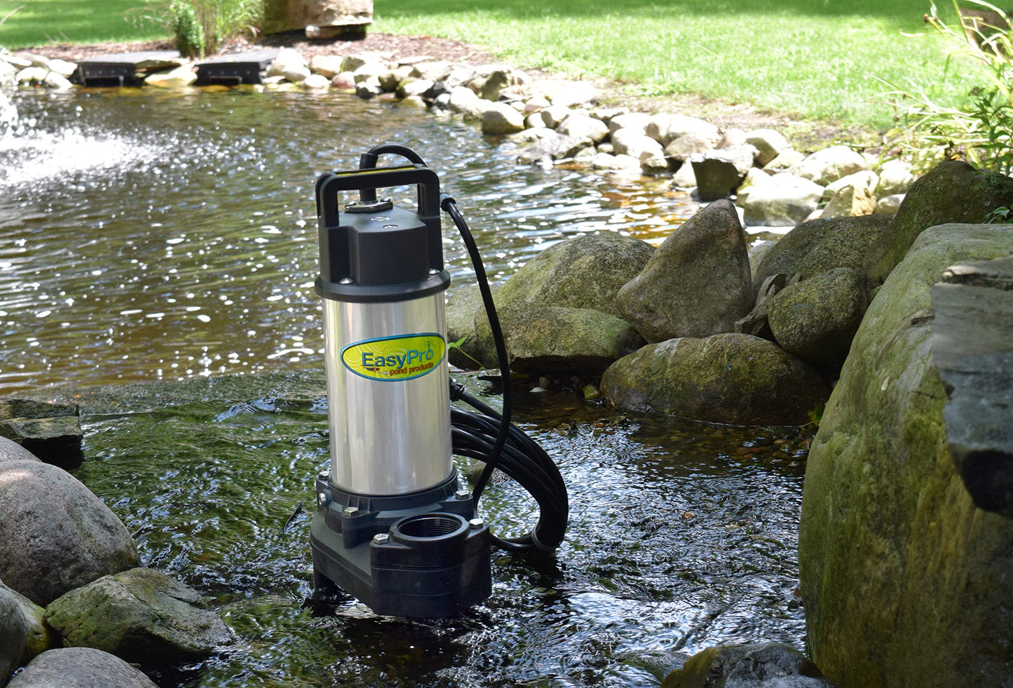 EasyPro TH250 Stainless Steel Waterfall and Stream Pump - Energy Efficient, Long Lasting Pump with 2 Year Warranty - 4100 GPH - 115 Volts | 20’ Power Cord