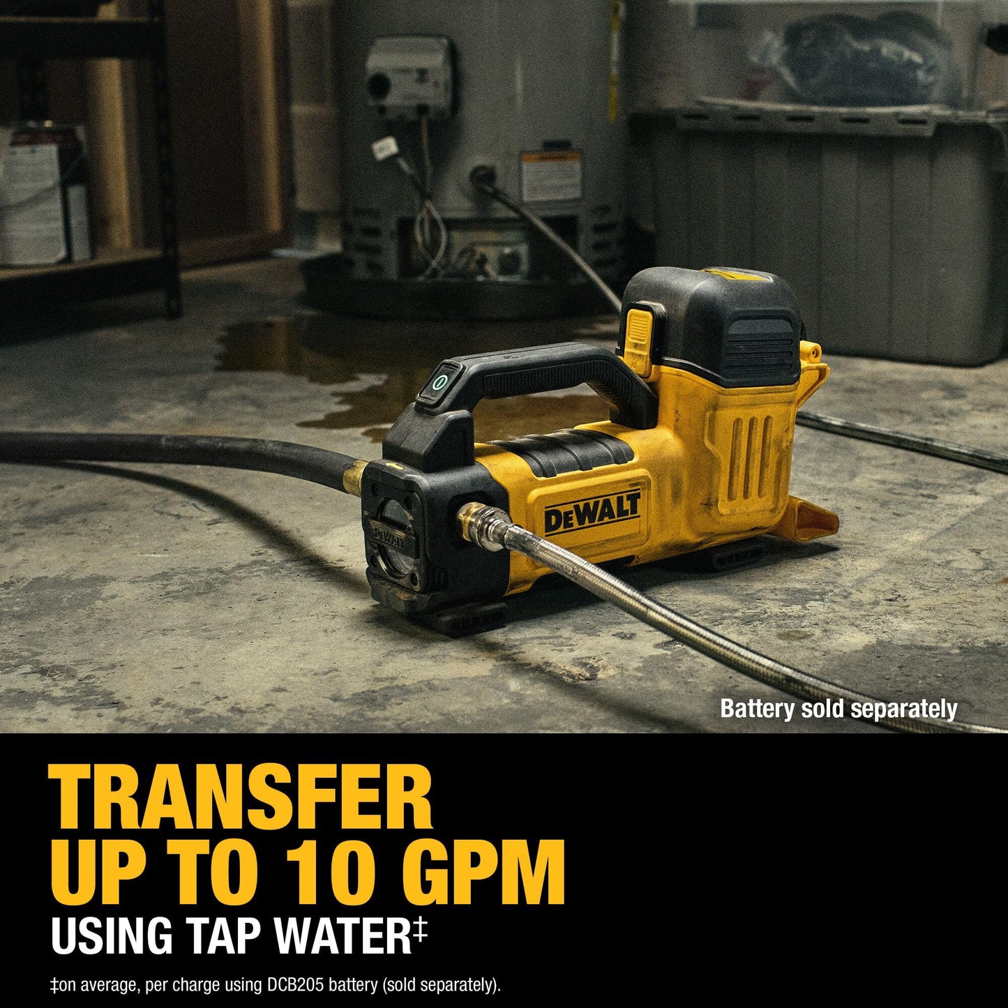 DEWALT 20V MAX Transfer Pump, 10 GPM, Powerful and Lightweight, Profesional Grade Versatility, Bare Tool Only (DCE050B)