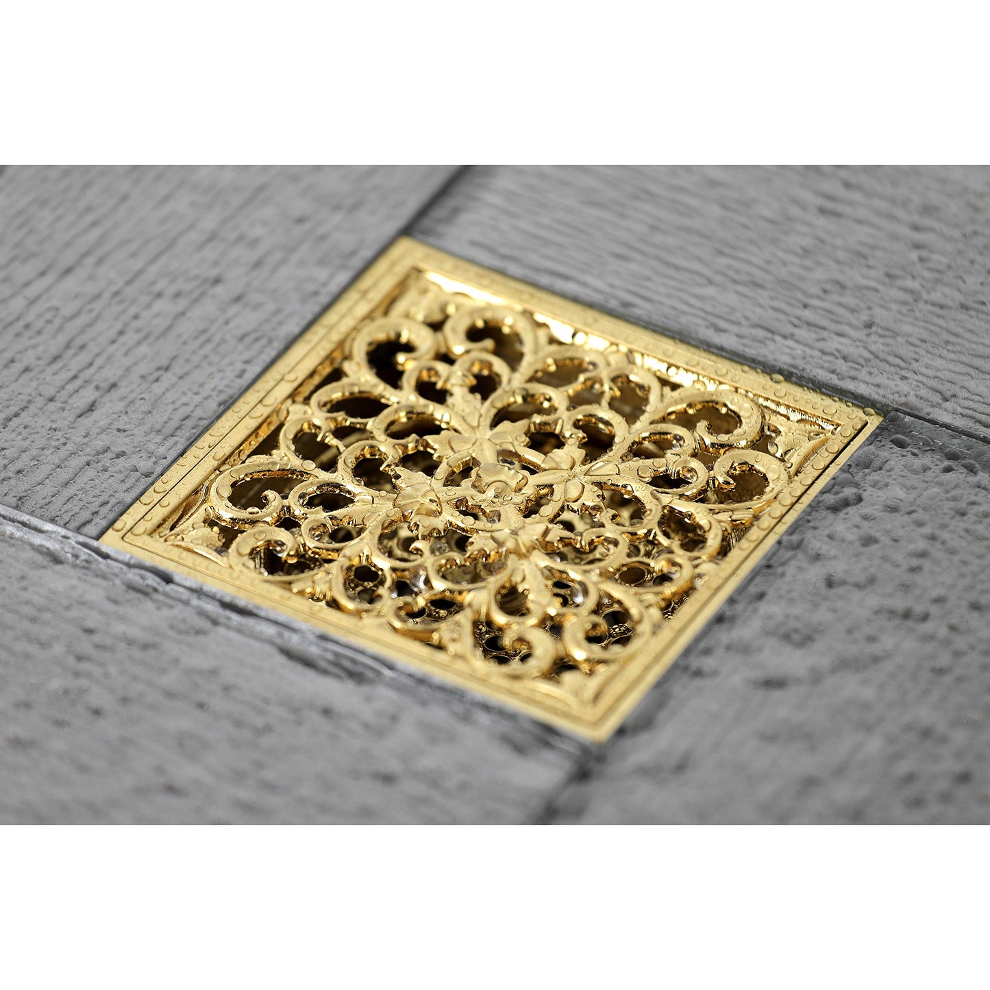 Kingston Brass BSF9771BB Watercourse Shower Drain, Brushed Brass, 3.94 x 3.94 x 2.38