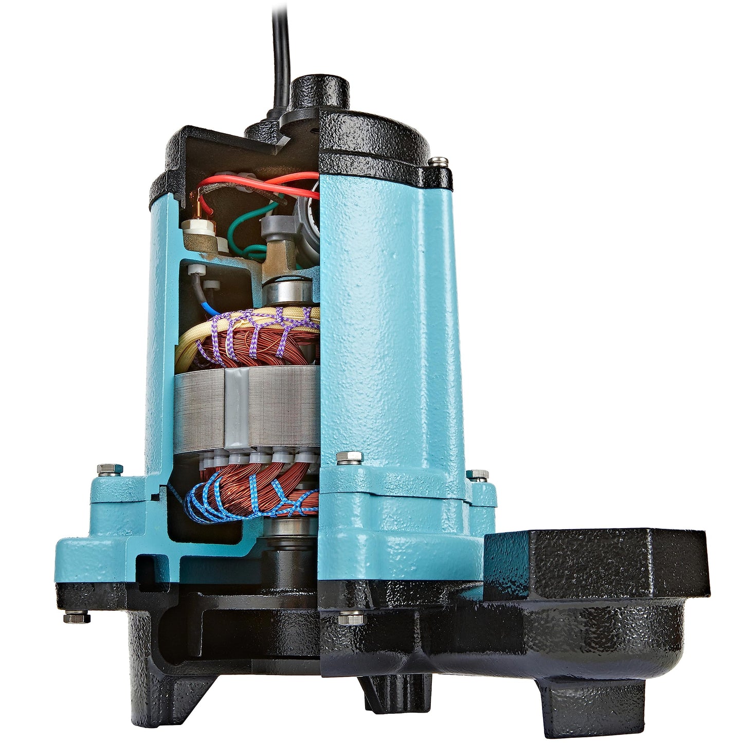 Little Giant 12E-CIM 115 Volt, 1/2 HP, 3000 GPH Cast Iron Manual Submersible Effluent Pump with 20-Ft. Cord, Blue, 512001