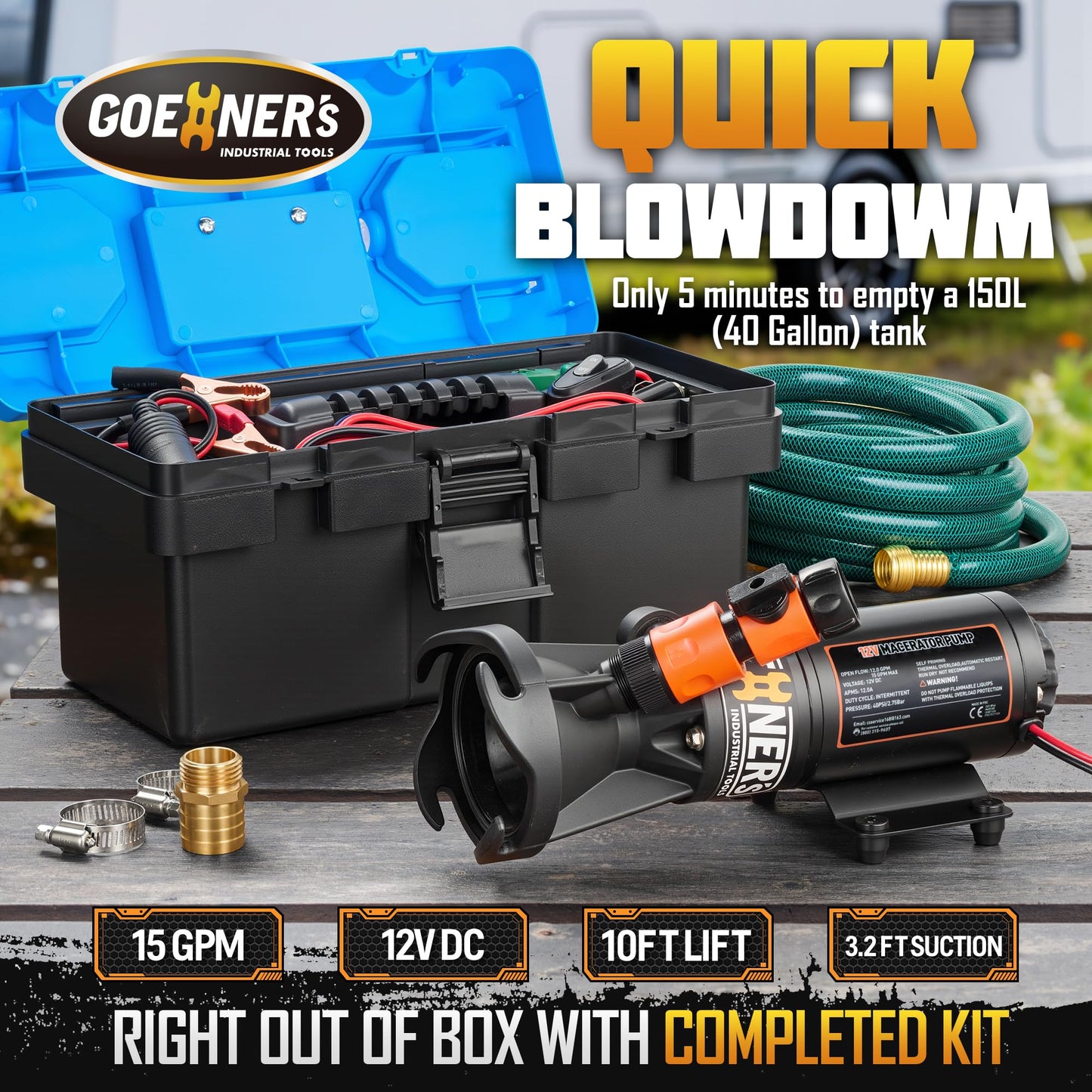 12V RV Portable Macerator Waste Pump for Sewage