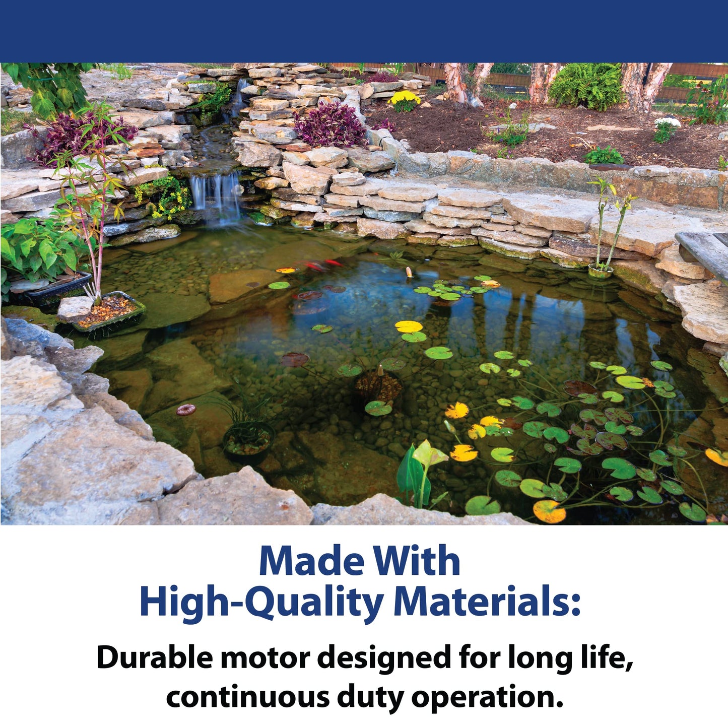 The Pond Guy RapidFlo Submersible Outdoor Water Pump, Perfect for Ponds, Waterfalls, Streams, Hydroponics & Pondless Features, Easy Install, Energy Saving, Quiet, Powerful Flow, Asynchronous, 3000 GPH