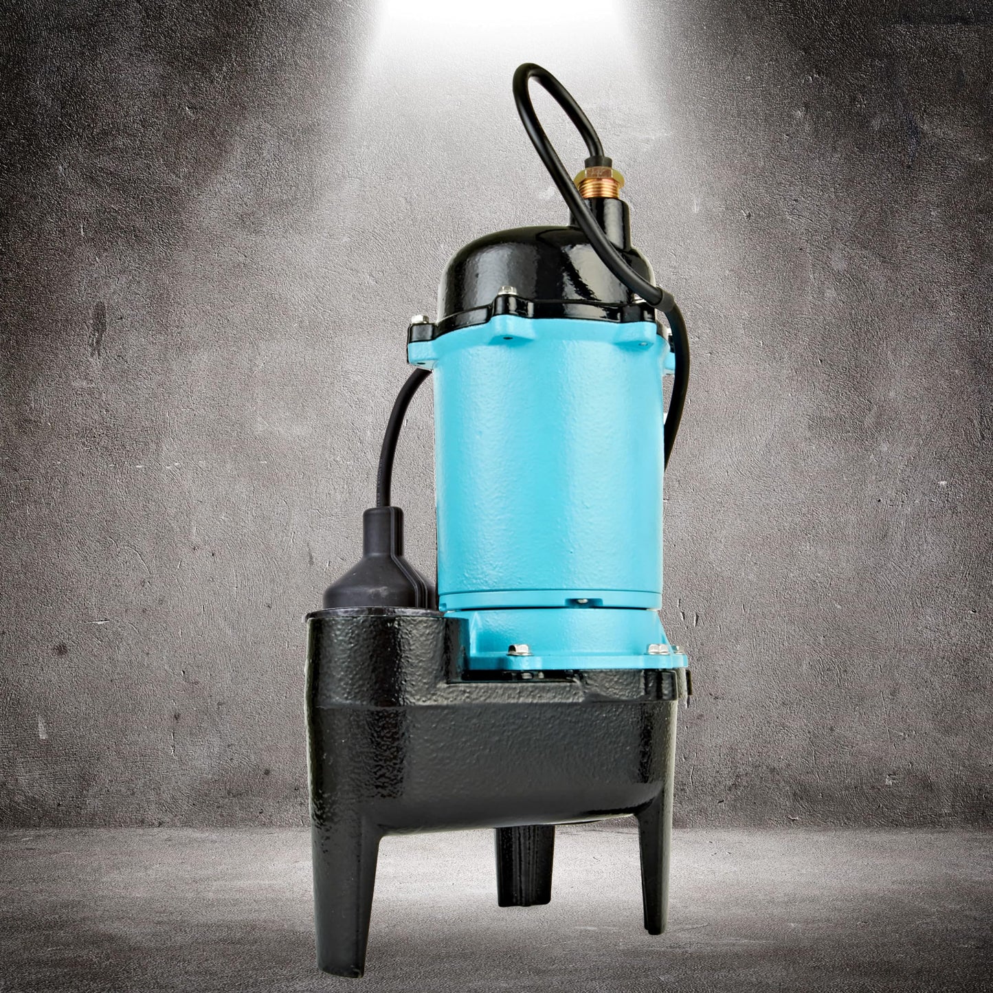 Little Giant BSWC50T 1/2 HP, 115 Volt, 4920 GPH Automatic Submersible Cast Iron Sewage Pump with Tethered Float Switch and 10-Ft. Cord, Blue, 511256